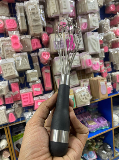 Silicon Whisk Medium Metal & Wood Handle